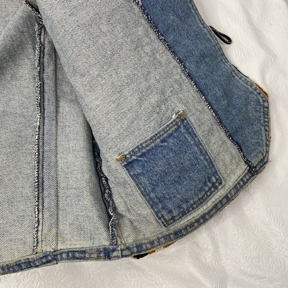 Vintage Jensen & Smith Sz XL Denim Tapestry Vest - Picture 4 of 9